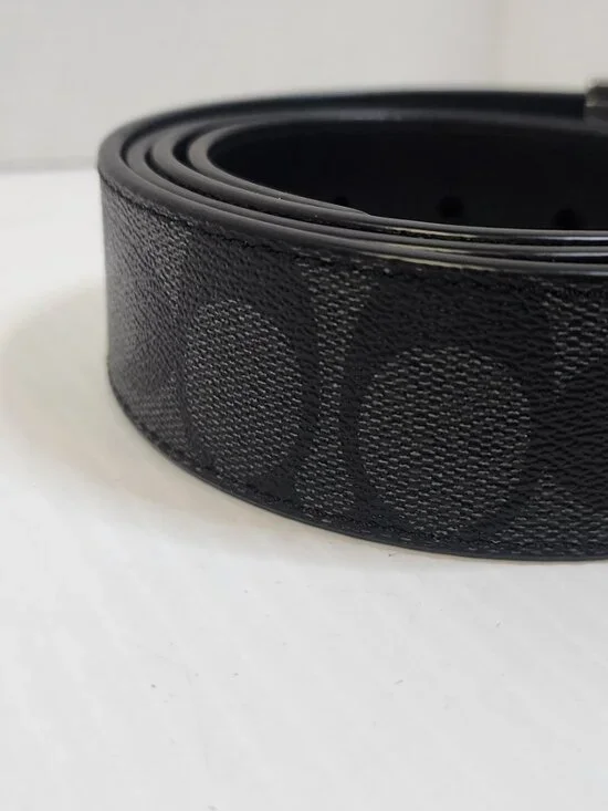 Coach Unisex Black Logo Dress Belt Adjustable Buckle Size 42 Designer New! - Picture 5 of 12